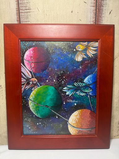 surreal pshychedelic space fish 